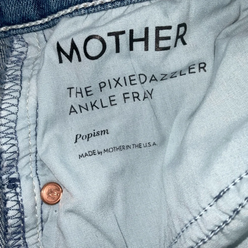 MOTHER Pixie Dazzler Blue Ankle fray Jeans - Picture 9 of 10